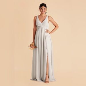 Birdy Grey Laurie Dress Chiffon Dove Gray elegant doubles as a maternity dress